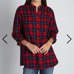 Jachs girlfriend red plaid flannel shirt